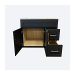 37″ Navy Blue Vanity with Drawers on the Right Side - Image 2