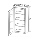* 42"H Wall Cabinets With Single Glass Door