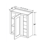 * 30"H Wall Blind Corner Cabinets Treasure Chest