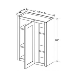 * 36"H Wall Blind Corner Cabinet Treasure Chest