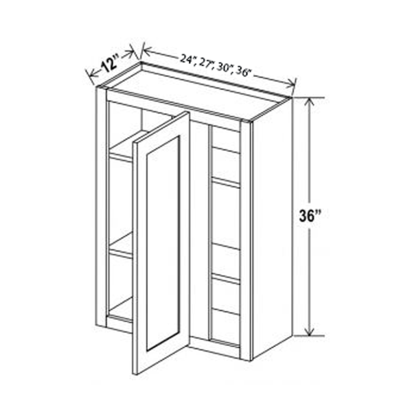 * 36"H Wall Blind Corner Cabinet Treasure Chest