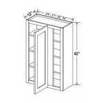 * 42"H Wall Blind Corner Cabinets Treasure Chest