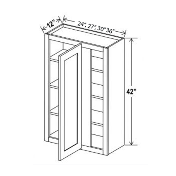 * 42"H Wall Blind Corner Cabinets Treasure Chest