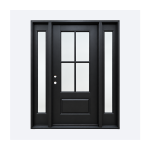 64'' x 80" FG Door With 2 Sidelights Type 1 Clear Glass