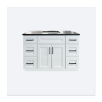 48" White Shaker Vanity 1-Sinks 6-Drawers