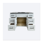 48" White Shaker Vanity 1-Sinks 6-Drawers - Image 2