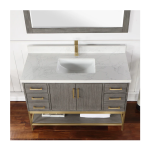 Wildy 48" Classical Grey Single Bathroom Vanity - Image 4