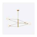Minka Lavery Orion 4 -Light Satin Brass Alabaster glass Steel Chandelier Model #195-732