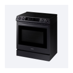 Samsung 30-in Glass Top 5 burners 6.3-cu ft Air Fry Convection Oven Slide-In Electric Range Fingerprint Resistant Black Stainless Steel Model #NE63T8711SG/AA