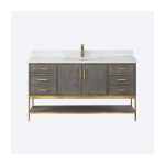 Wildy 60" Classical Grey Single Bathroom Vanity