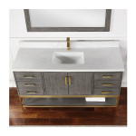 Wildy 60" Classical Grey Single Bathroom Vanity - Image 3