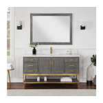 Wildy 60" Classical Grey Single Bathroom Vanity - Image 5