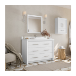 Greentouch Home Knowell 48-in White Oak Semi-recessed Single Sink Bathroom Vanity with Pure White Engineered Stone Top - Image 5