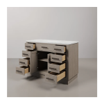 Chestnut 48 In. Single Sink Pre-Assembled Mid-Century Style Bathroom Vanity With 1" Carrara White Marble Top - Image 2