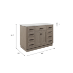 Chestnut 48 In. Single Sink Pre-Assembled Mid-Century Style Bathroom Vanity With 1" Carrara White Marble Top - Image 5