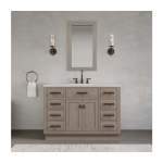 Chestnut 48 In. Single Sink Pre-Assembled Mid-Century Style Bathroom Vanity With 1" Carrara White Marble Top - Image 4