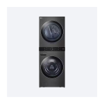 LG WashTower Stacked SMART Laundry Center 4.5 Cu.Ft. Front Load Washer & 7.4 Cu.Ft. Electric Dryer in Black Steel w/ Steam Model #WKEX200HBA