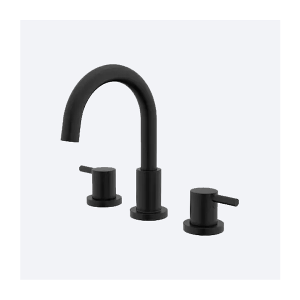 Matte Black Dual Handle Widespread Faucet - Curved Spout – Model A-7012-BL