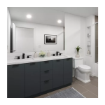 Matte Black Two Handle Bathroom Sink Faucet - Angular Spout – Model A-7014-BL - Image 4