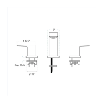 Matte Black Two Handle Bathroom Sink Faucet - Angular Spout – Model A-7014-BL - Image 2