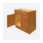 Hampton 30 in. Bathroom Vanity Cabinet without Top in Oak - Image 3