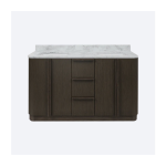 Oxford 60 In. Double Sink Pre-Assembled Mid-Century Style Bathroom Vanity With 1" Carrara White Marble Countertop