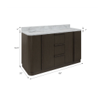 Oxford 60 In. Double Sink Pre-Assembled Mid-Century Style Bathroom Vanity With 1" Carrara White Marble Countertop - Image 2