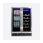 24 Inch French Door Built In Beverage Center with 60 Can and 27 Bottle Capacity, Dual Temperature Zones, Adjustable Glass Shelves, Door and Temperature Alarms, and Frost Free Operation Model #SBC051D1BSS-RF - Image 3