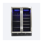 24 Inch French Door Built In Beverage Center with 60 Can and 27 Bottle Capacity, Dual Temperature Zones, Adjustable Glass Shelves, Door and Temperature Alarms, and Frost Free Operation Model #SBC051D1BSS-RF