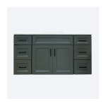 60" Ashton Green Vanity 1-Sink 6-Drawers