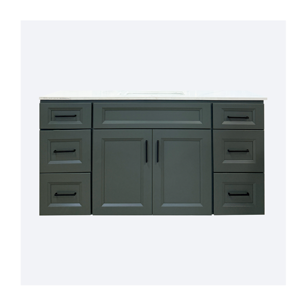 60" Ashton Green Vanity 1-Sink 6-Drawers