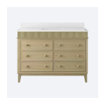 Danby 48 in. Single Sink Freestanding Bathroom Vanity in Platinum Oak with White Engineered Marble Top