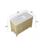 Danby 48 in. Single Sink Freestanding Bathroom Vanity in Platinum Oak with White Engineered Marble Top - Image 3