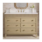 Danby 48 in. Single Sink Freestanding Bathroom Vanity in Platinum Oak with White Engineered Marble Top - Image 4