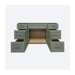 60" Green 1-Sink 6-Drawers Vanity - Image 2