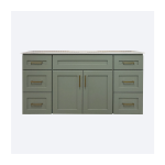 60" Green 1-Sink 6-Drawers Vanity