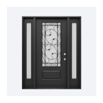 64''x 80" Grove With 2 Sidelights FG Door