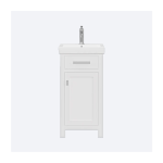 Mia 18 In. Single Integrated Rectangular Ceramic Sink Pre-Assembled Transitional Style Bathroom Vanity