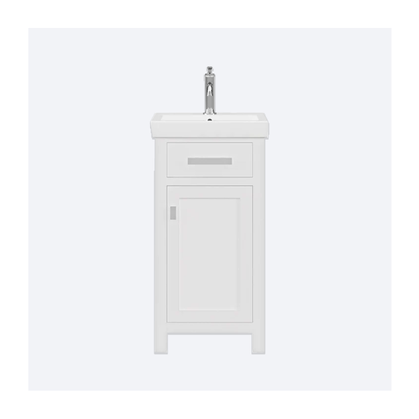 Mia 18 In. Single Integrated Rectangular Ceramic Sink Pre-Assembled Transitional Style Bathroom Vanity