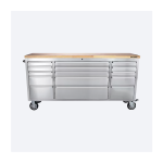 72‑Inch Rolling Tool Chest with 15 Drawers & Solid Wood Top – Heavy‑Duty Mobile Tool Cabinet with Lockable Wheels – Garage Workbench Storage Organizer