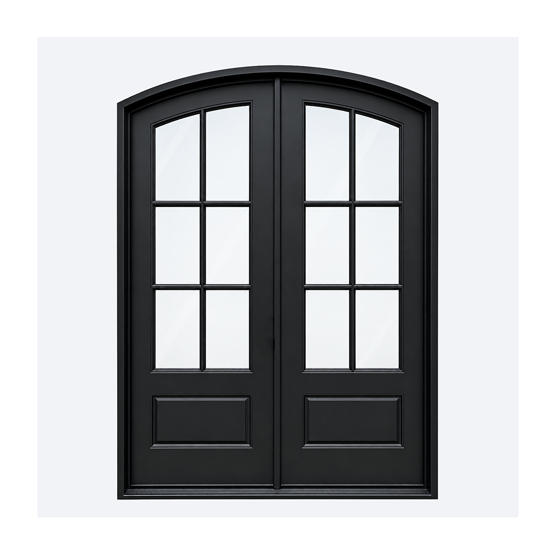 Flint Clear Glass 72'' x 96" ARCH Flint - Clear Glass - French Door - Image 1