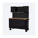 Model #H56ULTWSMB  56 in. W x 27.6 in. D 10-Drawer Matte Black Heavy-Duty Mobile Workbench with Pegboard and Top Cabinets - Image 3