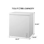 30.31 in. in 7 Cu. Ft. Freezer Manual Defrost Chest Freezer with Stay Open Lid in White Garage Ready Model #KKCF07-W - Image 3