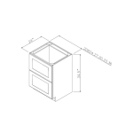 * 2 Drawer Base Hickory Shake - Image 2
