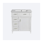 Iseryn Bath Vanity 30-in White Undermount Single Sink White Ceramic Top