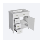 Iseryn Bath Vanity 30-in White Undermount Single Sink White Ceramic Top - Image 3