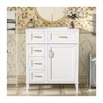 Iseryn Bath Vanity 30-in White Undermount Single Sink White Ceramic Top - Image 2