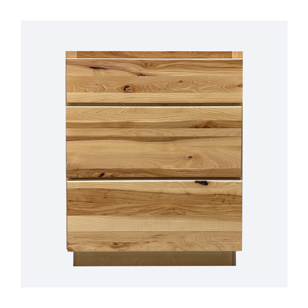 * Three Drawer Base Cabinets Hickory Shaker