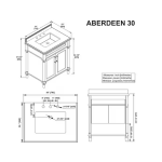 Aberdeen 30 in. Single Sink Freestanding Antique Oak Bath Vanity with Carrara Marble Top - Image 3