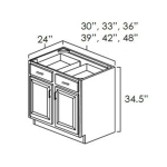 * 2 Door 2 Drawers Base Cabinets Hickory Shaker - Image 2